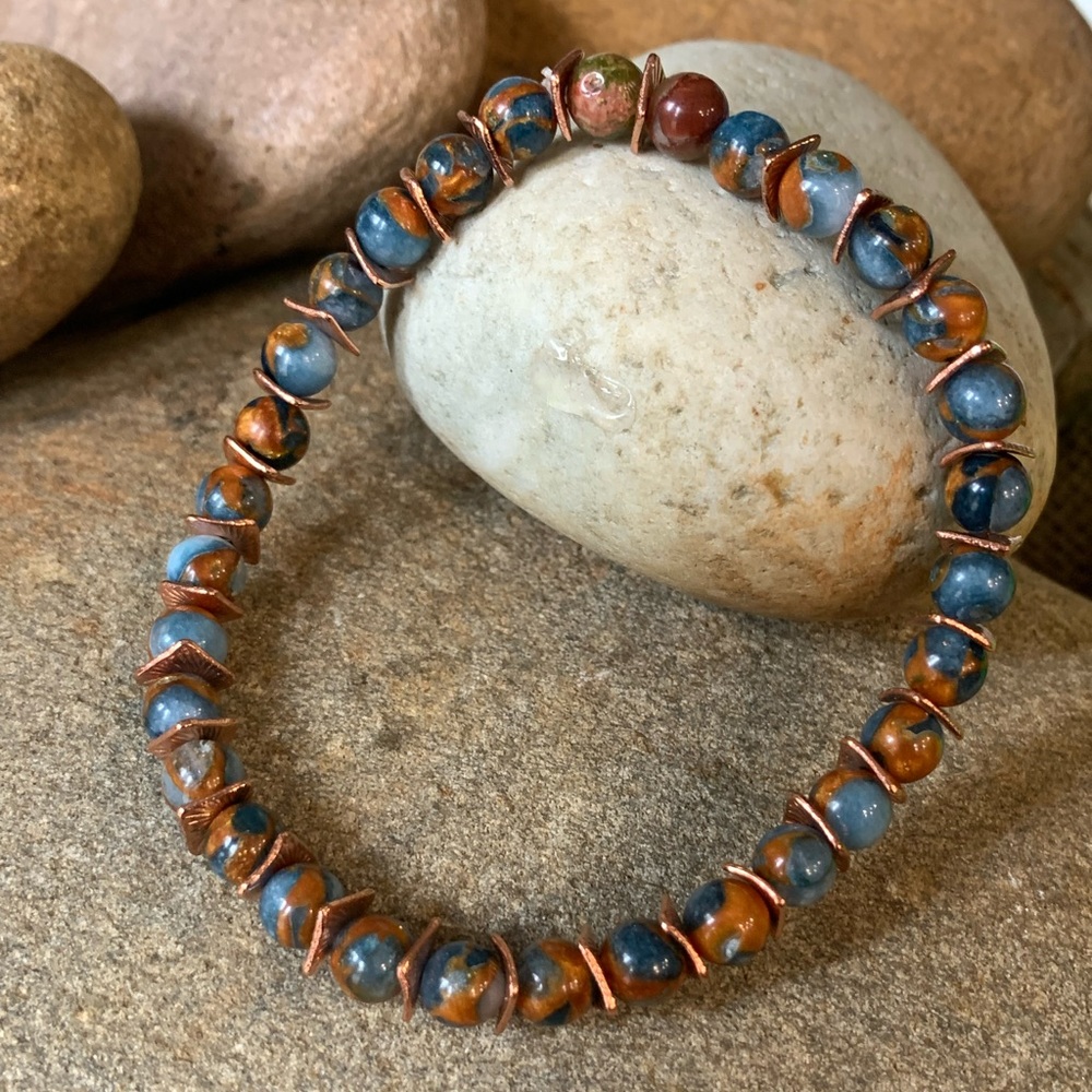 Madison Blue Agate & Copper Bracelet